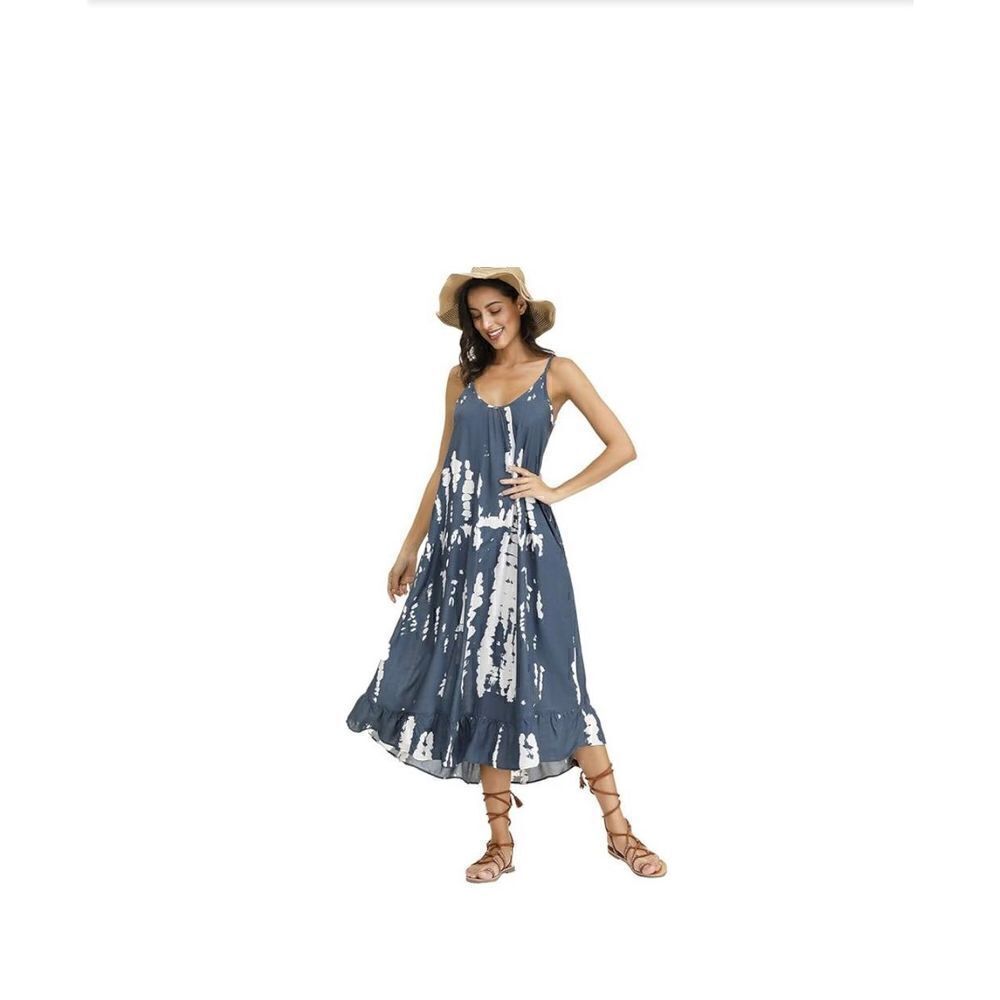 BUENOS NINOS Women's Floral Maxi Dress Boho Printed SZ M